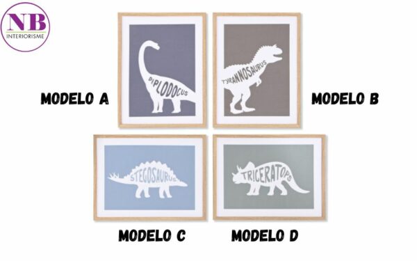 Cuadro Lienzo de Dinosaurio 30x1,8x40