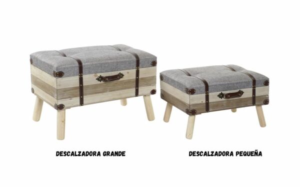 descalzadora set 2 lino pino 70x40x47 maleta