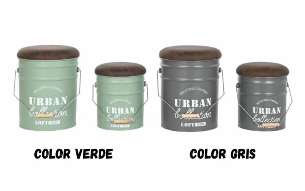 Baúl metal PUff  grande 31x31x39,5  pequeño 26x31.