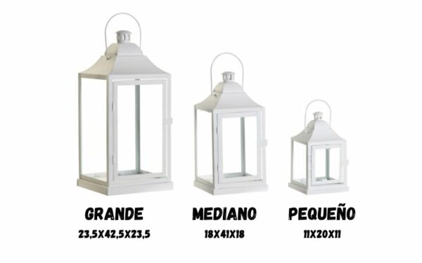 Farola metal cristal blanco varios tamaños.