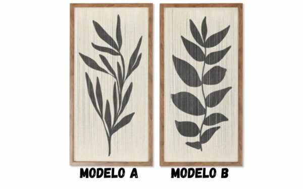 Cuadro algodón PS hojas 3D 30x3x60