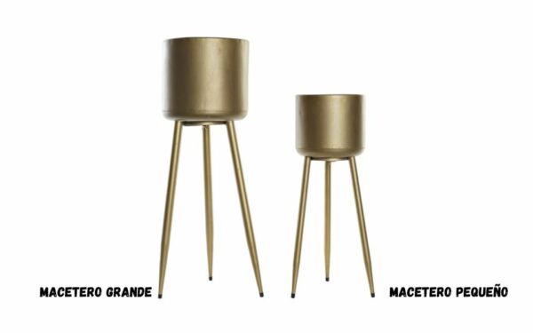 Macetero Set 2 Metal Metalizado 25x25x73