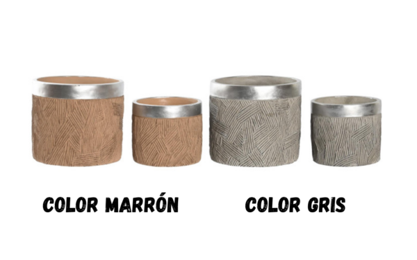 Macetero set 2 cemento 17x17x15.