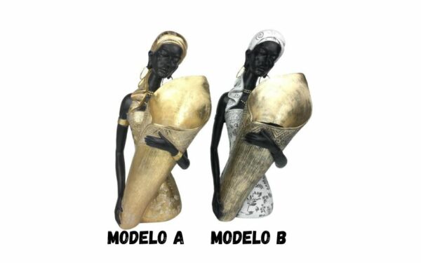 Macetero resina africana 19,5x10,5x39