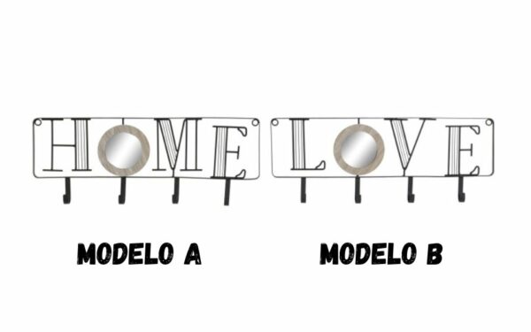 Perchero pared metal MDF 45x2,5x17,5.