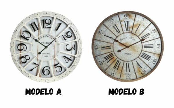Reloj pared madera metal vintage 68x4,5