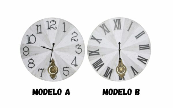 Reloj pared MDF metal péndulo 58x8x58