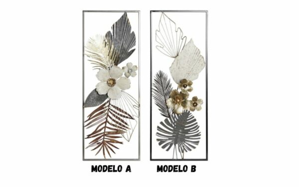 Decoración pared metal 28,6x5,7x74,3 hojas.