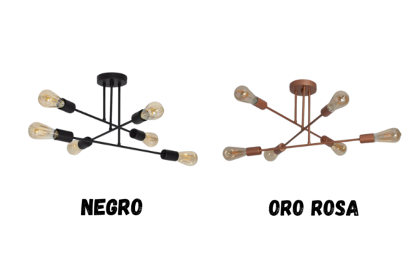 Lámpara de techo metal 6 focos Fimbo.