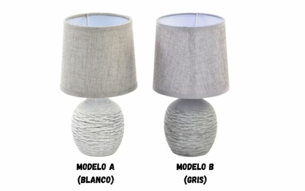 Lámpara sobremesa cerámica lino 15x15x27.