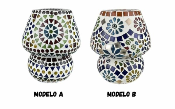 Lámpara sobremesa cristal 13x13x17 mosaico.