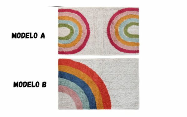 Alfombra algodón 50x80x0,5 1300 GSM arco iris.