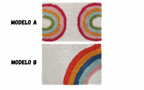 Alfombra algodón 40x60x0,5 1300 GSM arco iris.