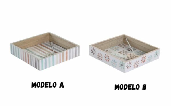 Servilletero MDF metal 18x18x4.