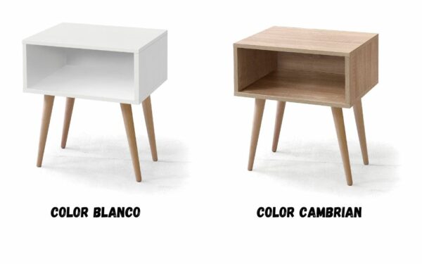 Mesita de 1 hueco patas de madera de haya 50x43x35 en kit.