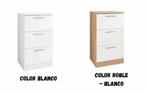 Mesita de 3 cajones 68x38x36 en kit