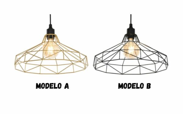 Lámpara techo metal 39x39x25.