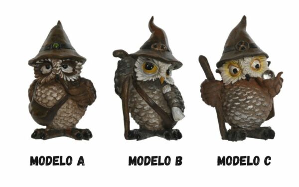 Figura de Resina Búho de la Suerte 8x6x11 cm