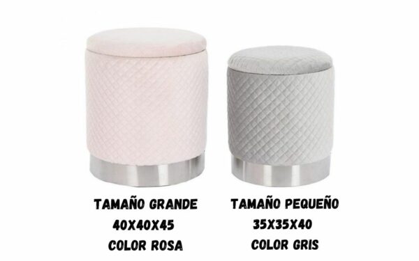 Pufs almacenaje redondo kalea de Poliéster MDF