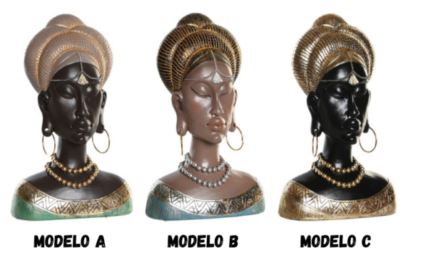 Figura Decorativa Africana, 14x7,5x22 cm