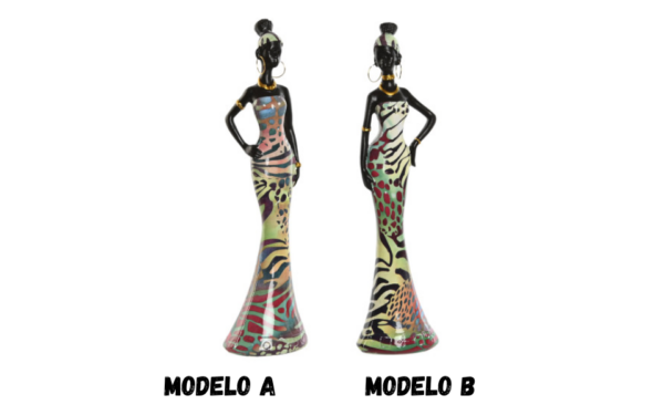 Figura Africana Multicolor, 6,5x5x23 cm