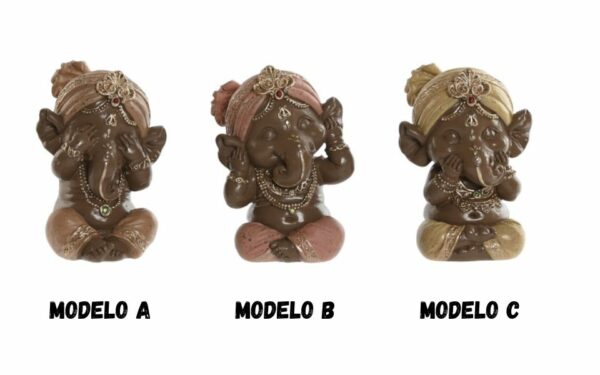 Figura Decorativa de Ganesha - 7,5x6,5x9 cm