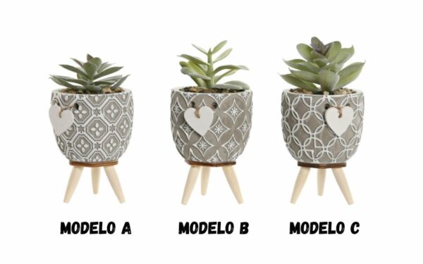 Planta Decorativa en Cemento 9,5x9,5x12 cm