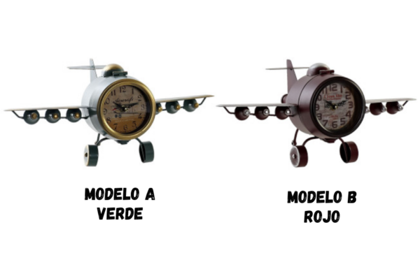 Reloj de Aviónde Hierro, 42x25x20,5 cm