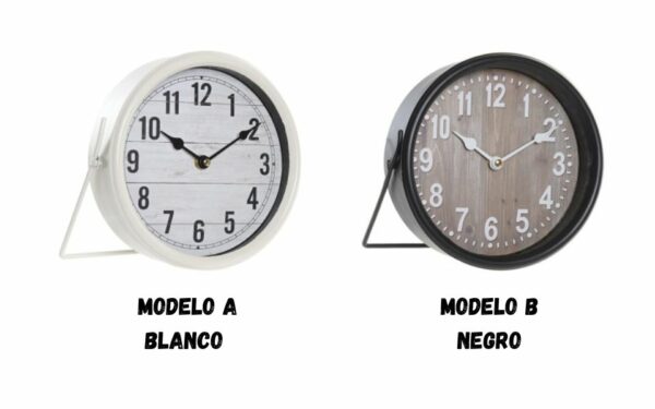 Reloj de Sobremesa en Hierro y Cristal 20x5,5x20 cm