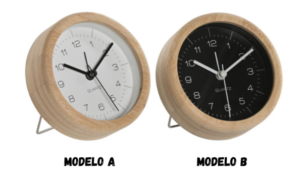 Reloj Despertador de Bambú Natural , 10x4,3x10 cm