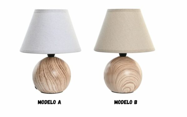 Lámpara de Sobremesa en Gres y Poliéster – 20x20x25 cm