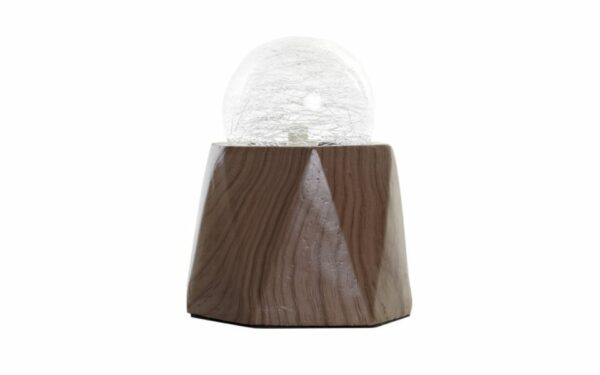 Lámpara de sobremesa en cemento y cristal 12X12X16 2 MARRON