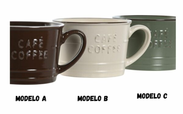 Mug de gres con relieve “Coffee” 12X11X7,5  – 420 ml