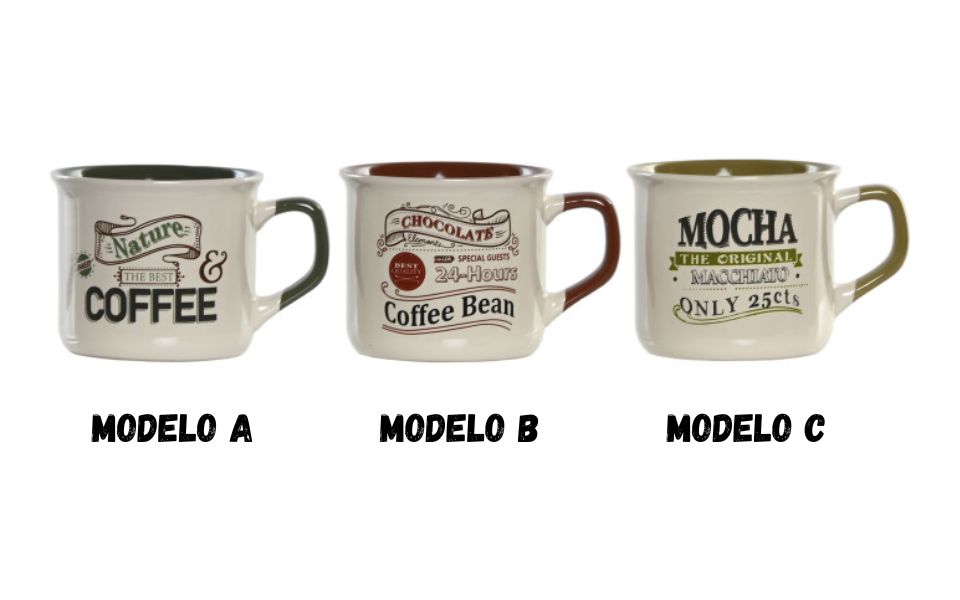 Taza de gres estilo vintage 10,5x8,3x7 – 220 ml