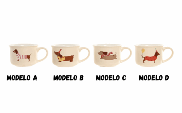 Mug de porcelana con diseño de perro 12x9x6,6 – 250 ml