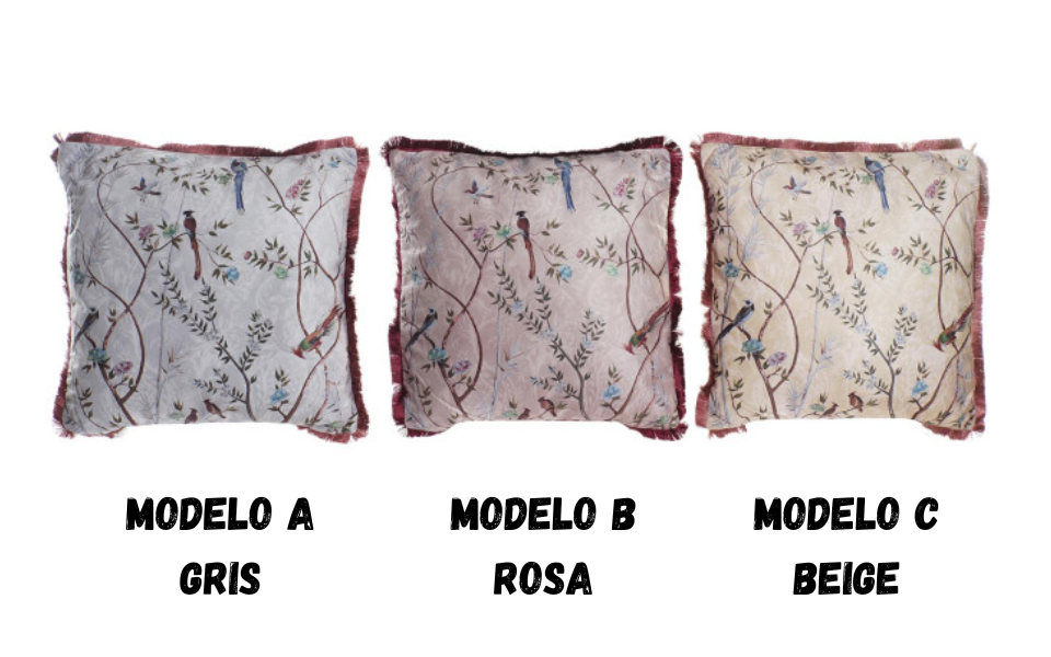 Cojín decorativo con diseño de hojas – 45x45 cm