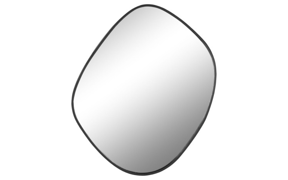 Espejo con marco metálico negro – 56x69,5 cm