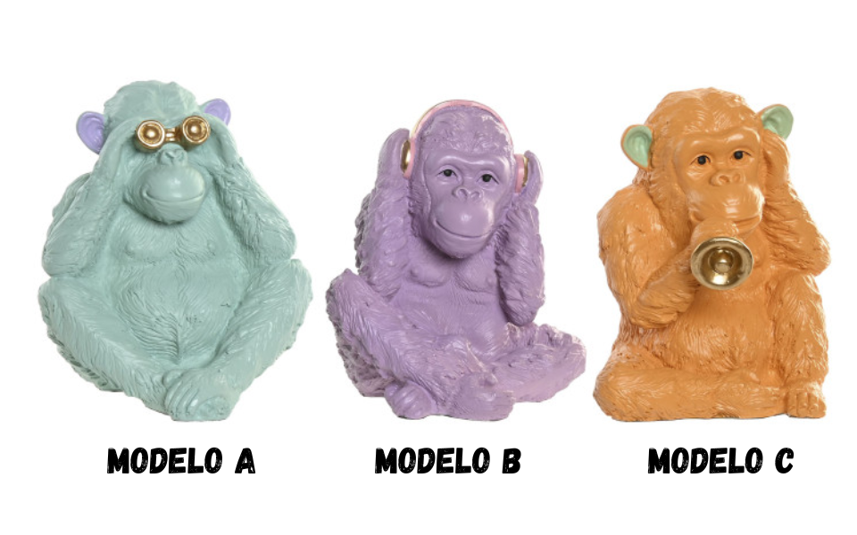 Figura de mono en resina – 17,5x15,5x20 cm