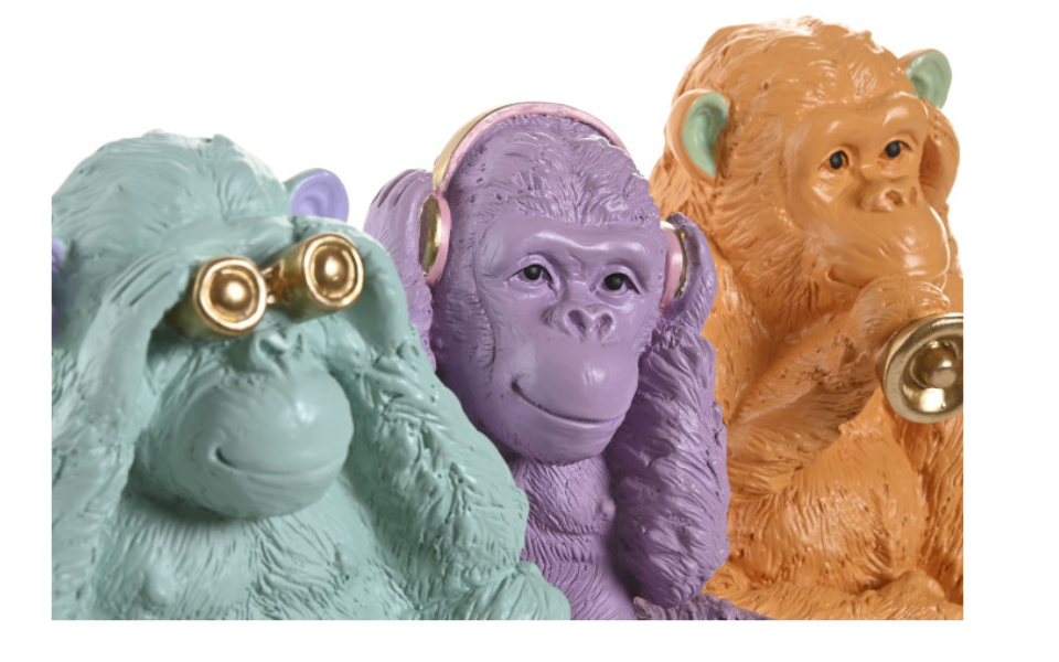 Figura de mono en resina – 17,5x15,5x20 cm - Imagen 2