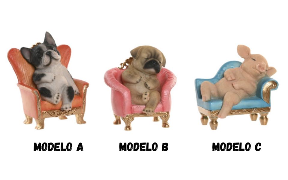 Figura de animal dormido en sillón – 15x9,5x14 cm