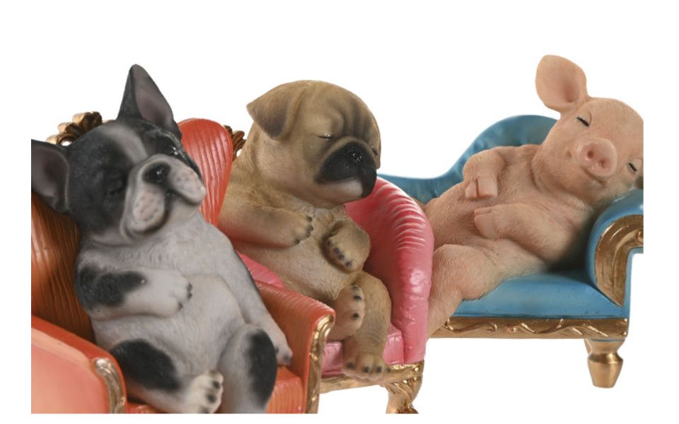 Figura de animal dormido en sillón – 15x9,5x14 cm - Imagen 2