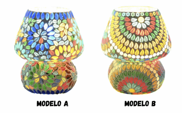 Lámpara de sobremesa de cristal con diseño mandala – 13X13X17cm