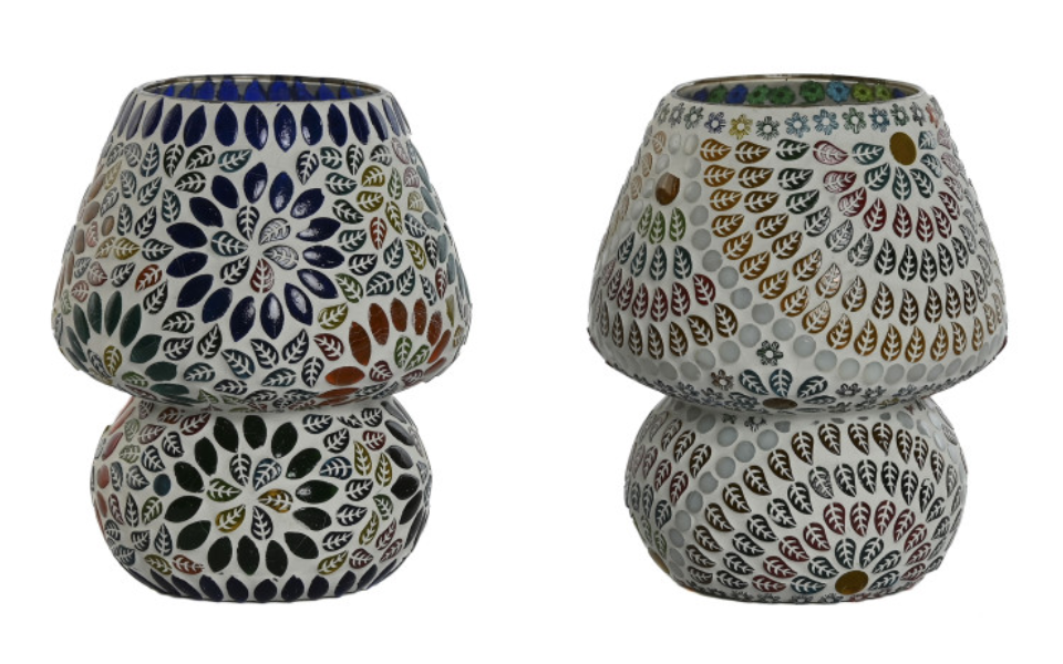 Lámpara de sobremesa de cristal con diseño mandala – 13X13X17cm - Imagen 2