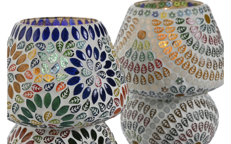 Lámpara de sobremesa de cristal con diseño mandala – 13X13X17cm - Imagen 3