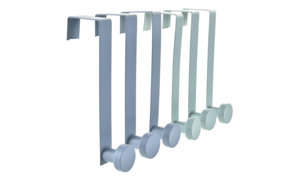 Set de 3 percheros metálicos de puerta – 2x5x17 cm - Imagen 2