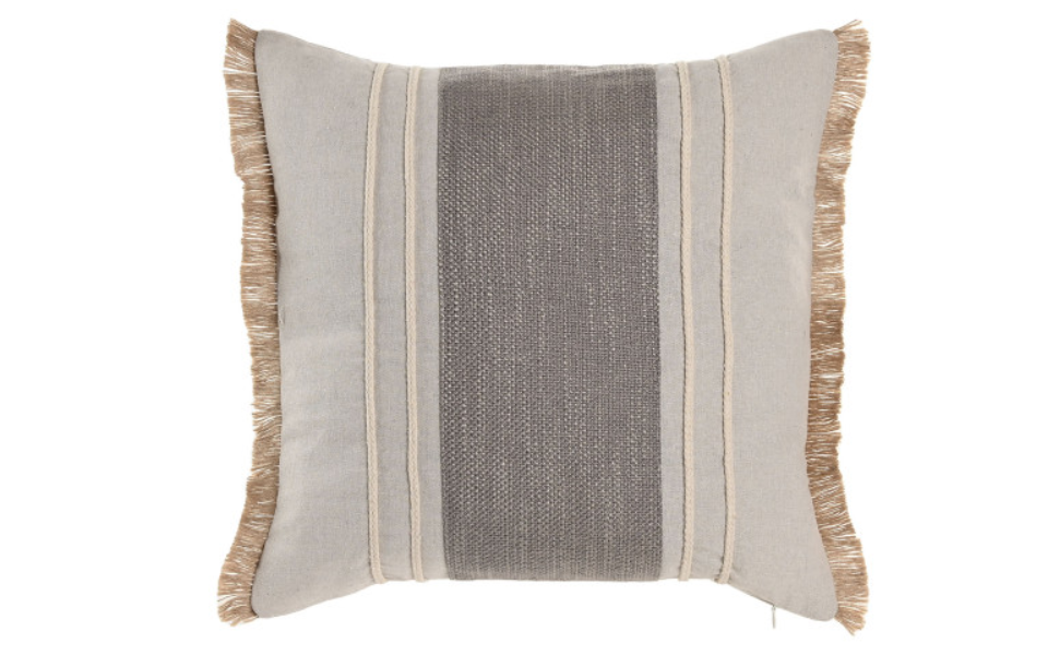 Cojín de algodón y yute beige – 45x45 cm