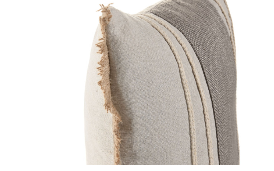 Cojín de algodón y yute beige – 45x45 cm - Imagen 2