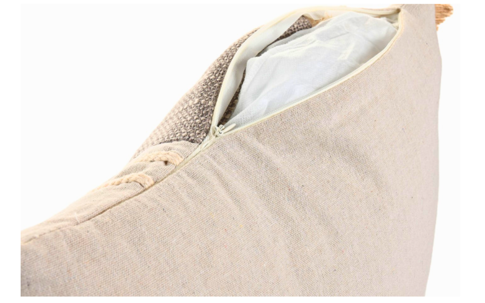 Cojín de algodón y yute beige – 45x45 cm - Imagen 4