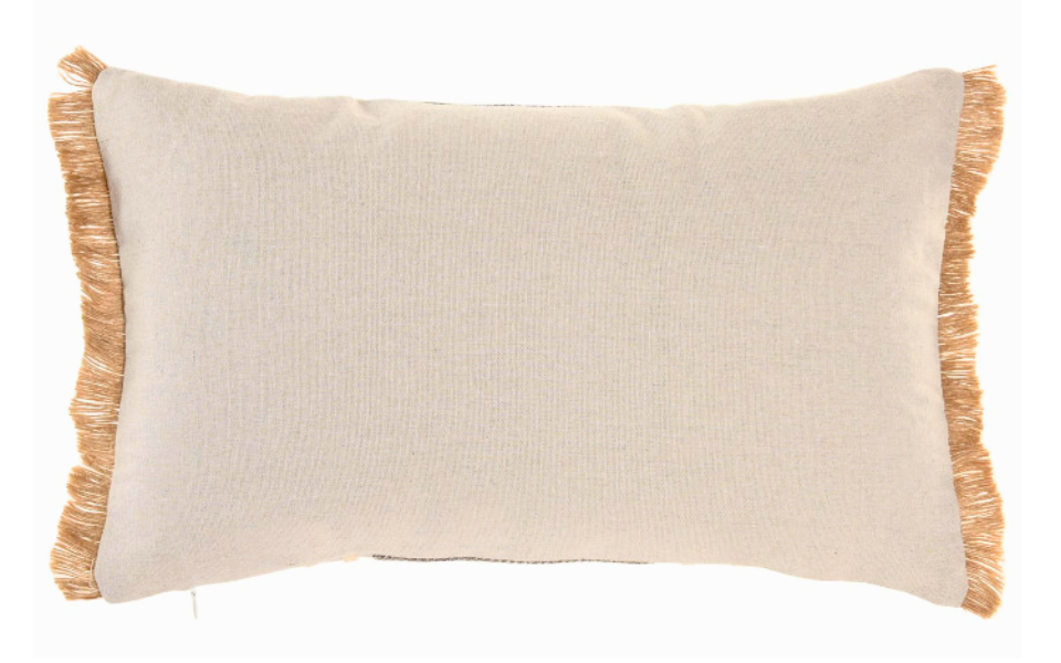 Cojín rectangular de algodón y yute beige – 30x50 cm - Imagen 3