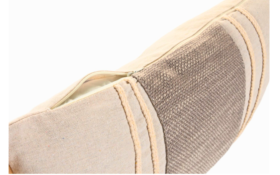 Cojín rectangular de algodón y yute beige – 30x50 cm - Imagen 4